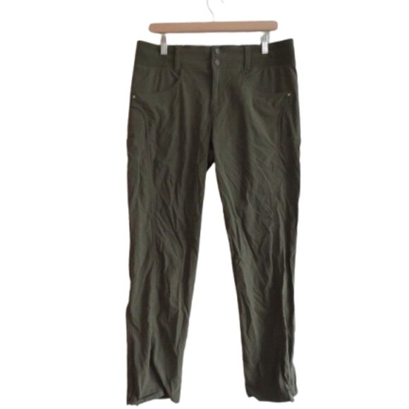 TITLE NINE Clamber Hiking Outdoor Pants in Khaki Green Gorpcore - Size US 12 - Picture 1 of 14